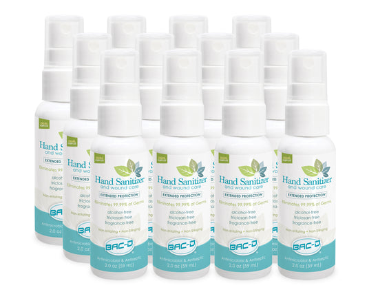 BAC-D® 2oz Spray Alcohol Free Hand Sanitizer & Wound Care - 12 Piece Pack