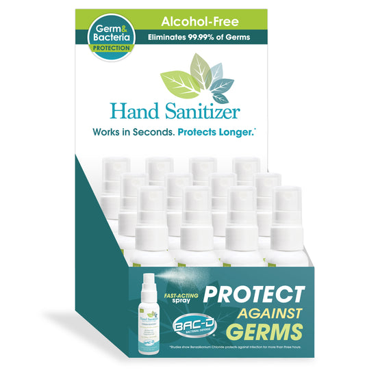 BAC-D® 2oz Spray Alcohol Free Hand Sanitizer & Wound Care - 12 Piece Display Pack