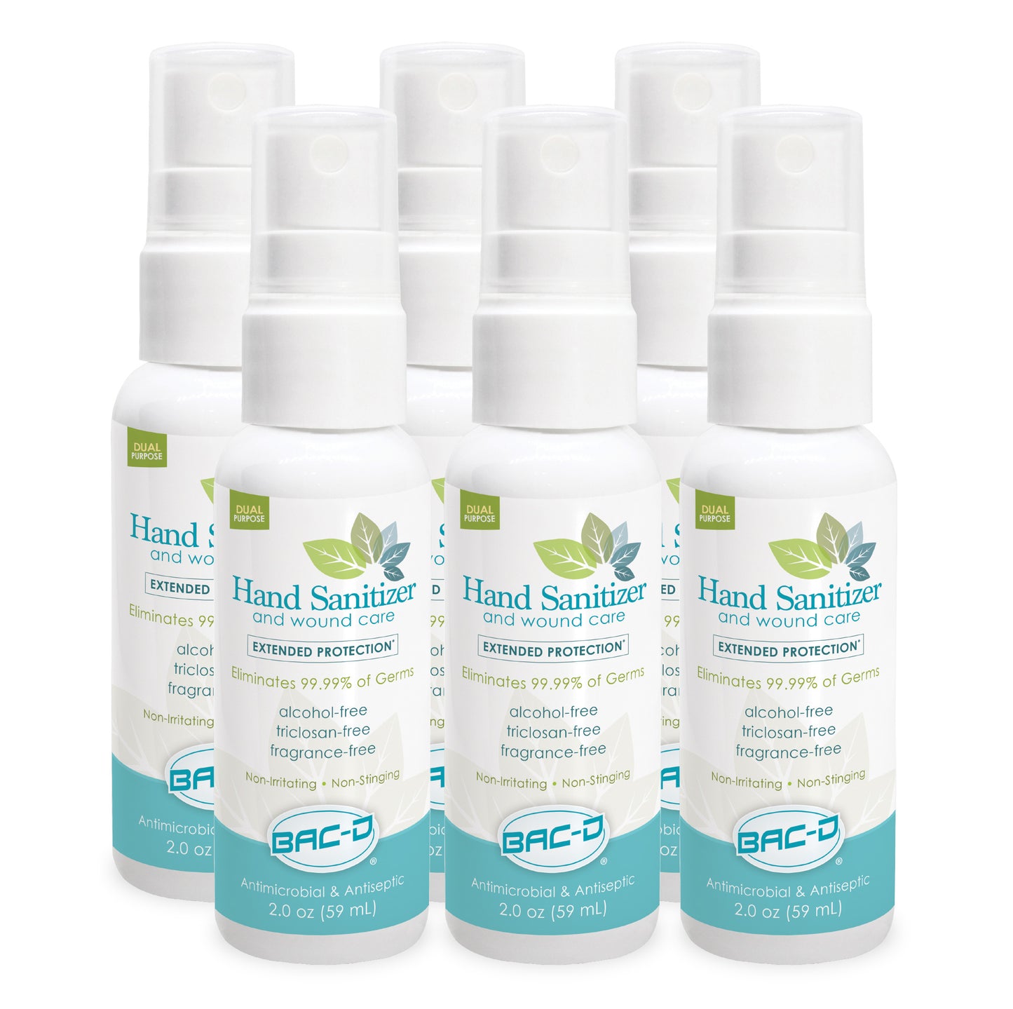 BAC-D® 2oz Spray Alcohol Free Hand Sanitizer & Wound Care - 6 Pack